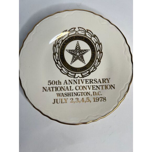 Vintage Collectible American Gold Star Mothers 50th Anniversary Plate 1978 Washi - Picture 7 of 13